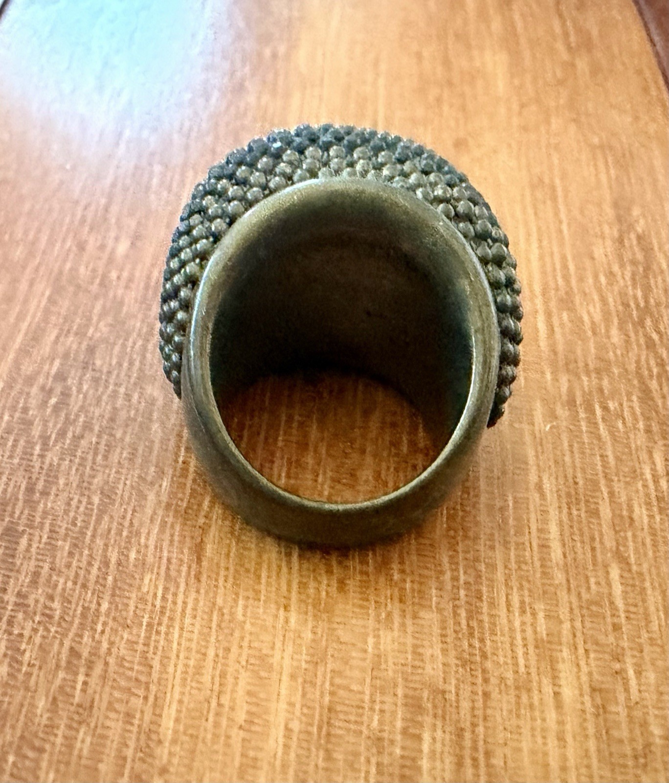 Vintage 90’s Textured Chunky Wide Bronze/Brass Dome Band Statement Ring