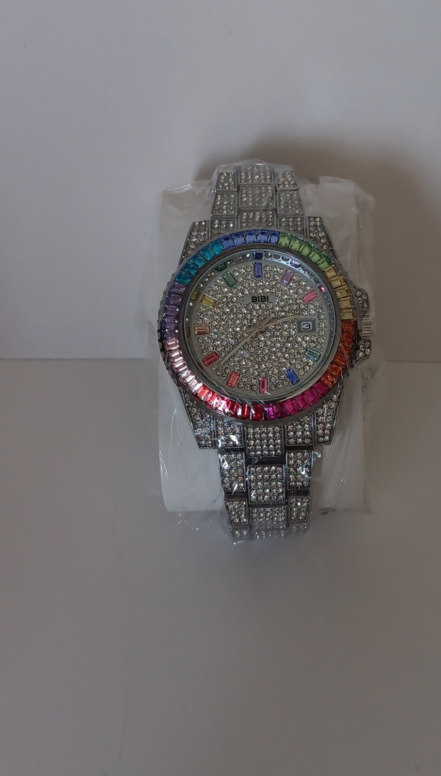 BiBi Rainbow Iced Out Quartz Watch