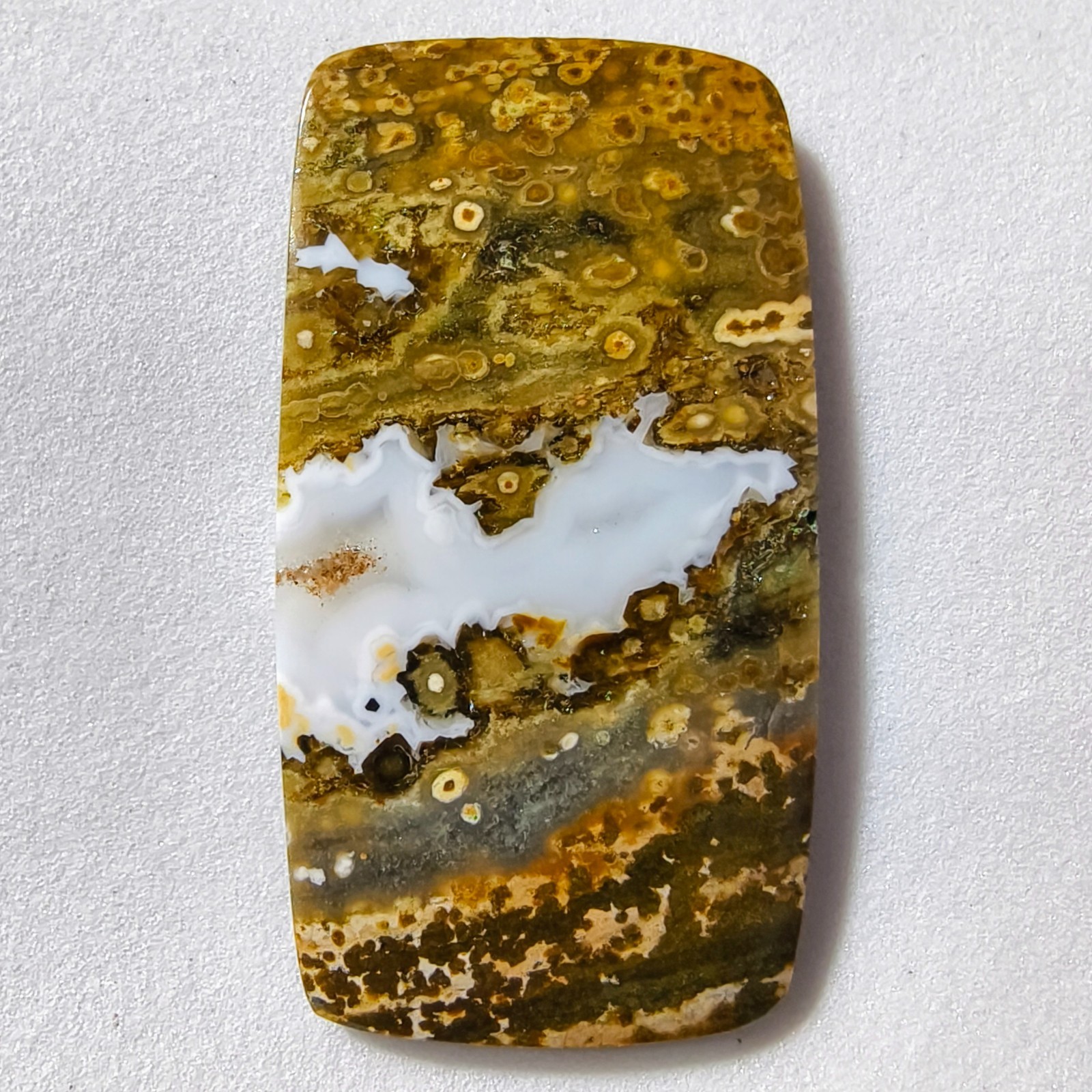 50 Cts Natural Ocean Jasper Cabochon Gemstone For Jewelry 44.2×24.1×4.7 MM