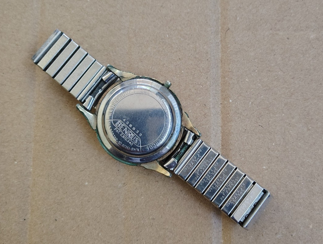 RARE Vintage 1950s Benrus 3-STAR SELF-WINDING 10K RGP TOP Watch (AS IS)
