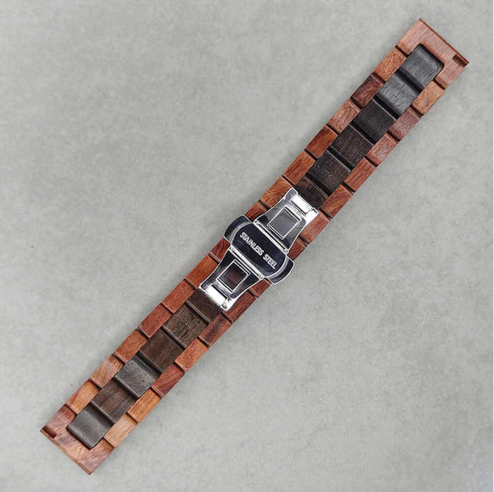 Wooden Replacement Watch Band Butterfly Clasp Quick Release Brown Strap #W003