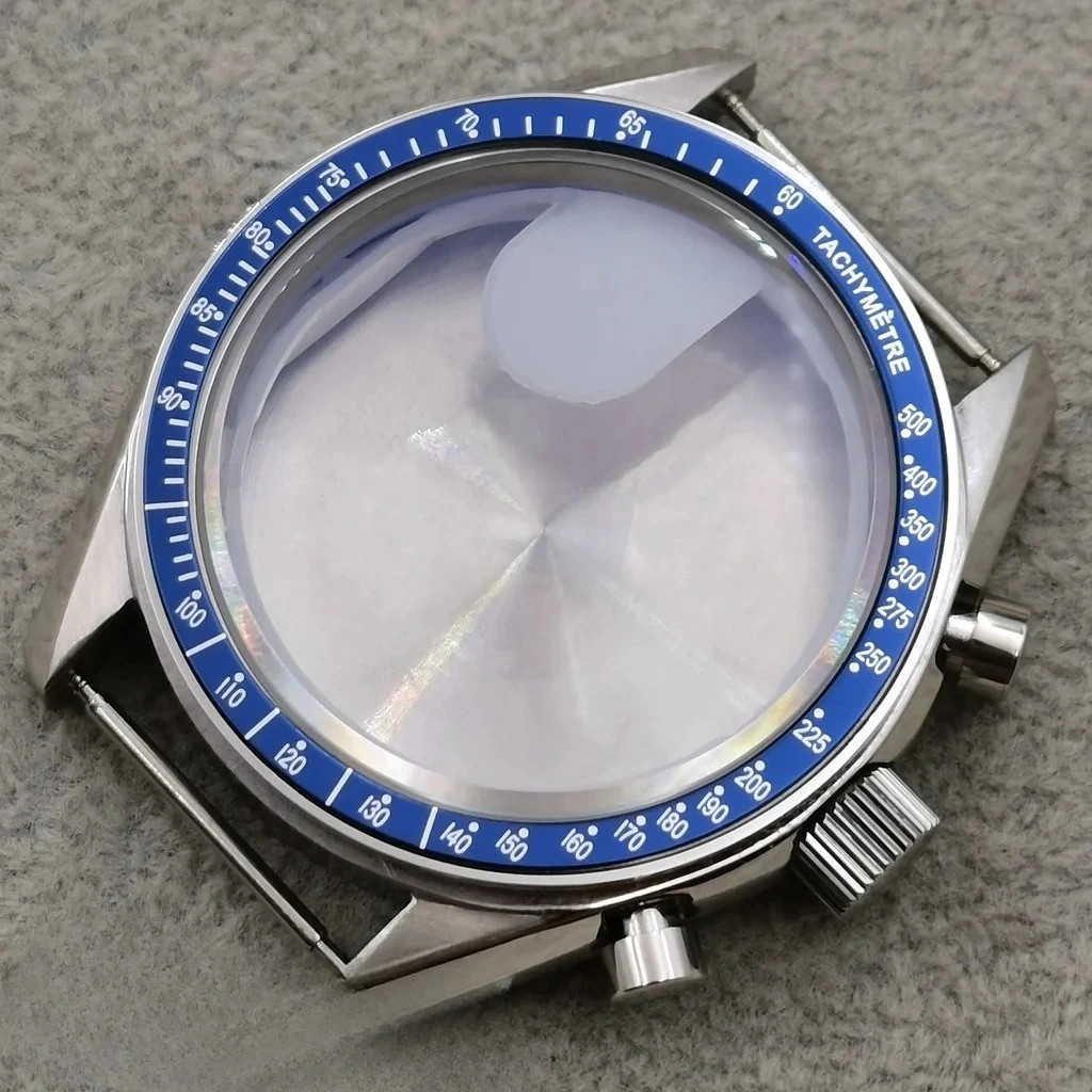 VK63 Case 39.7mm Metal Case Chronograph Case Bezel,watch Sealed Back Moon Watch