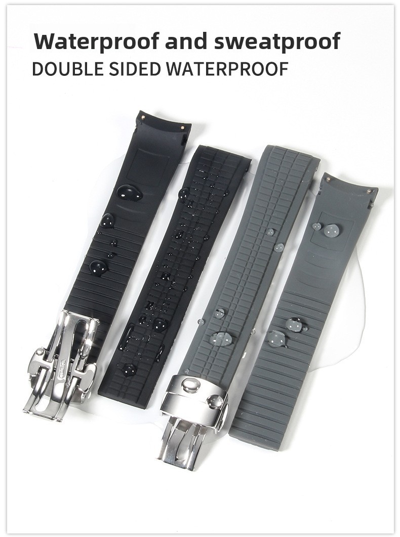 Quality Silicone Watch Band Curved Rubber Strap Mens for Patek Philippe Aquanaut