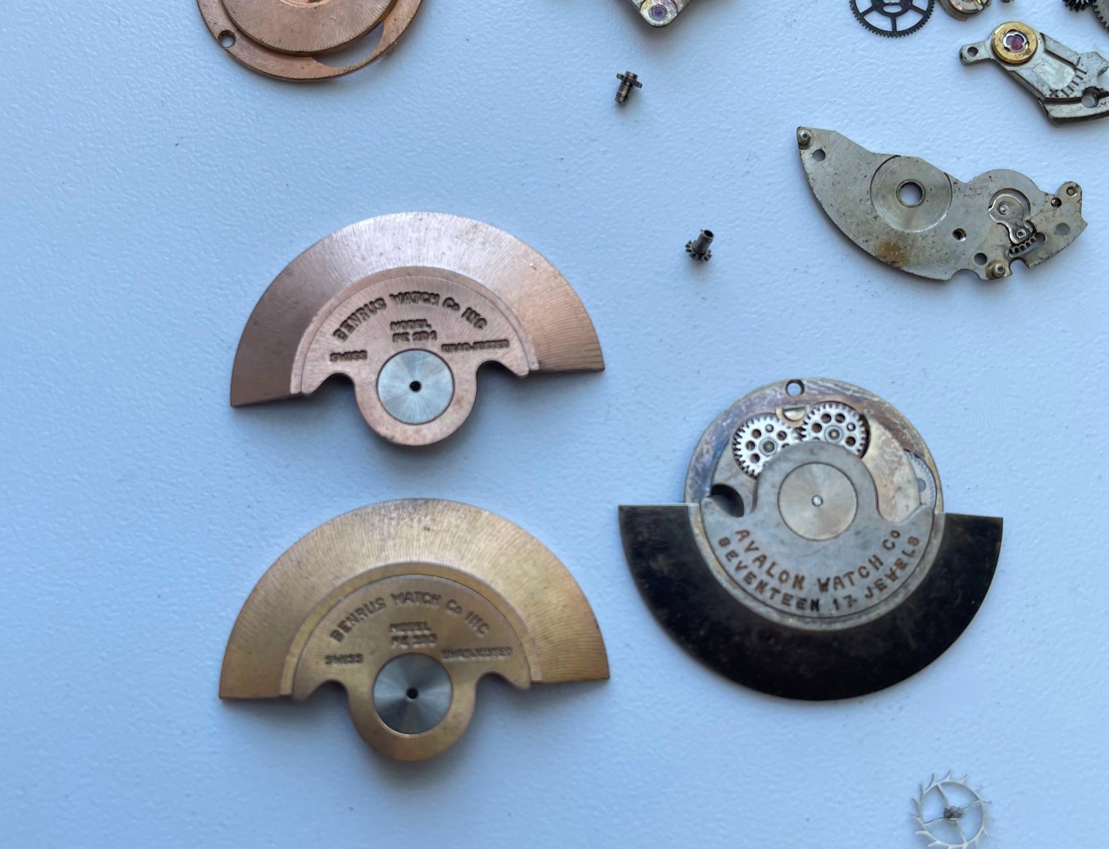 Vintage Benrus Jules Jurgensen Watch Movement ETA 2452 39 Jewels Parts Lot