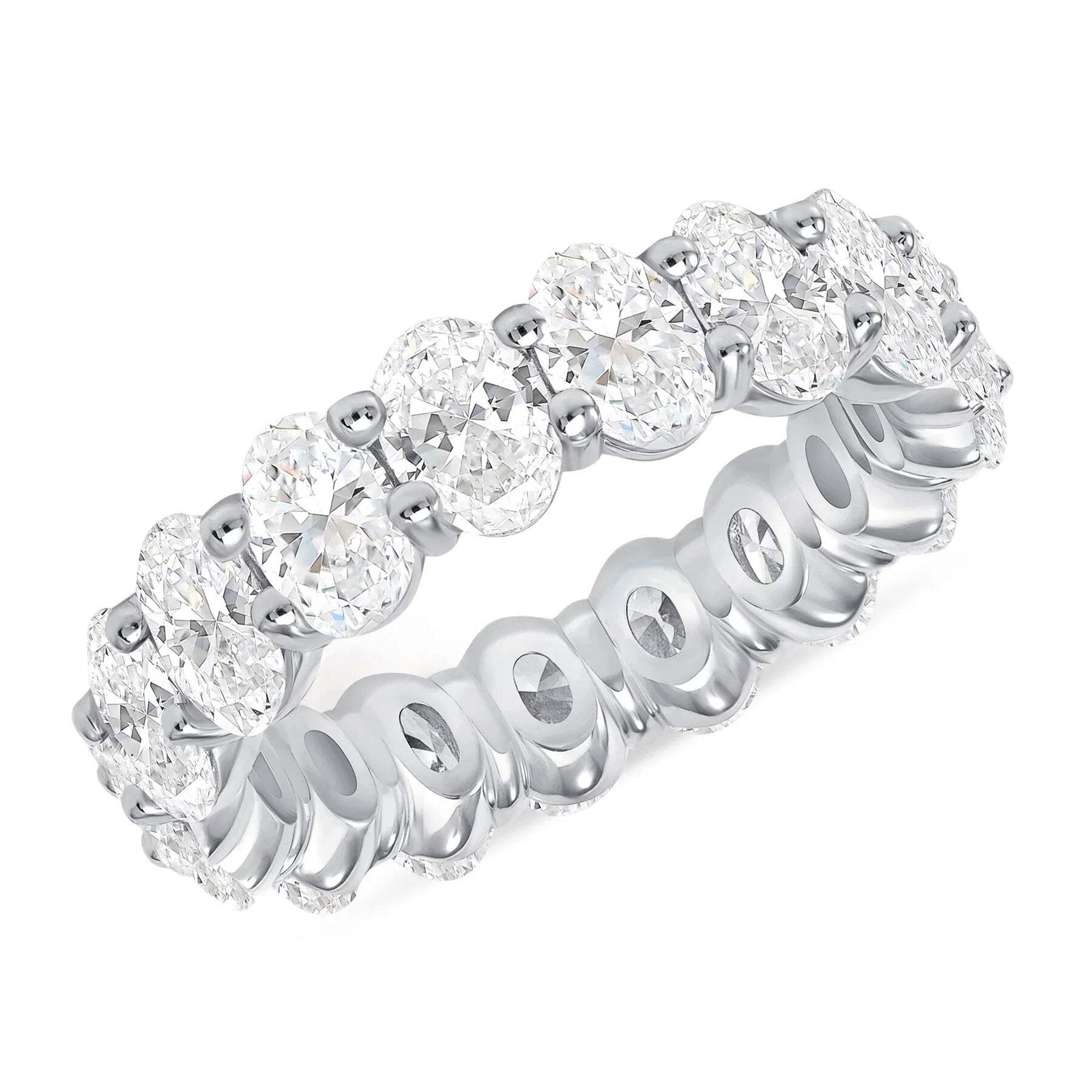 14K Oval Cut Natural Diamond Eternity Band. Option 2.00 / 3.00 / 4.00 Carat.