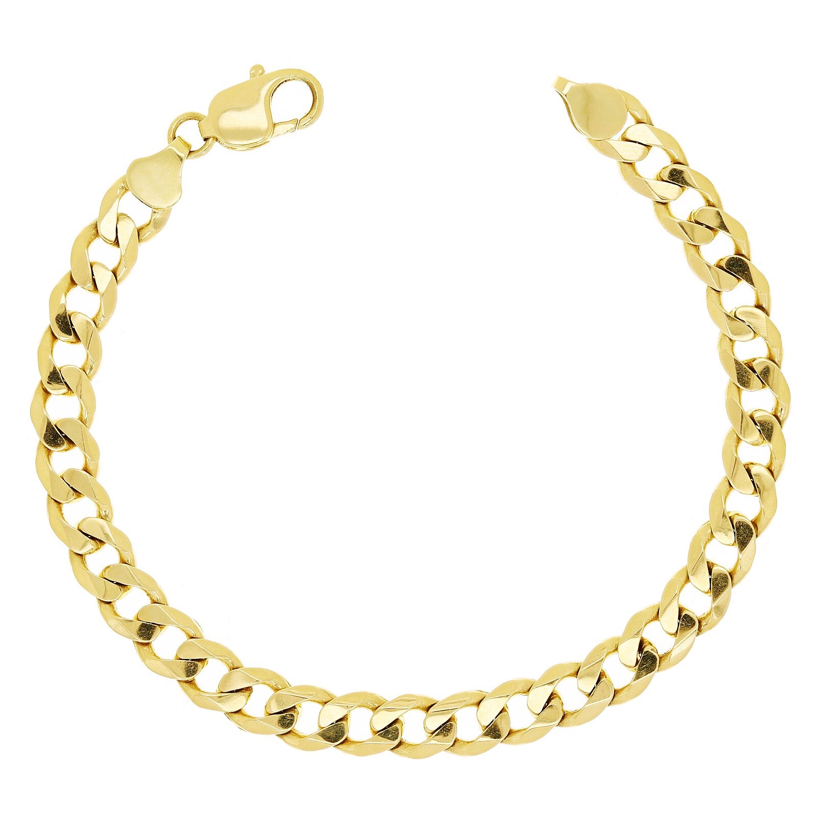 10k Yellow Gold Solid Curb Cuban Link Chain Bracelet 8.5″ 7.8mm 22.4 grams