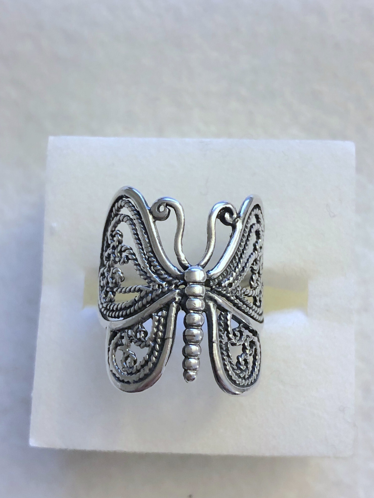 Wildthings Sterling Silver Filigree Butterfly Ring Sizes 6-7-8-9