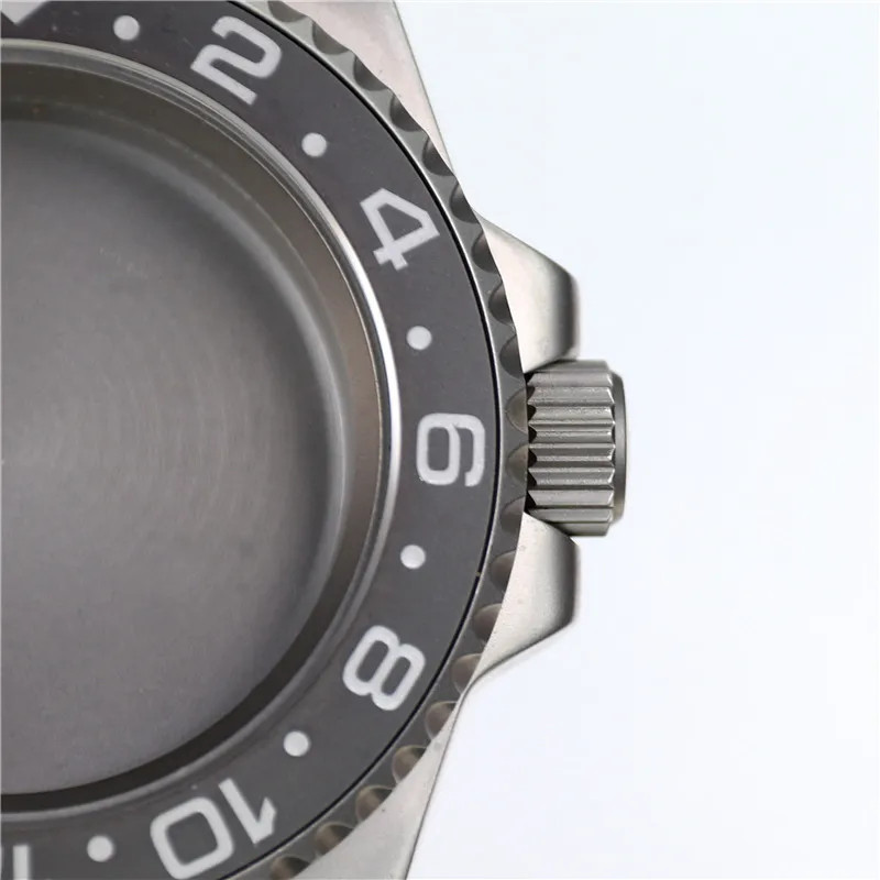 40mm Brushed Watch Case Sapphire Crystal GMT Bezel NH35 NH36 28.5mm Dial