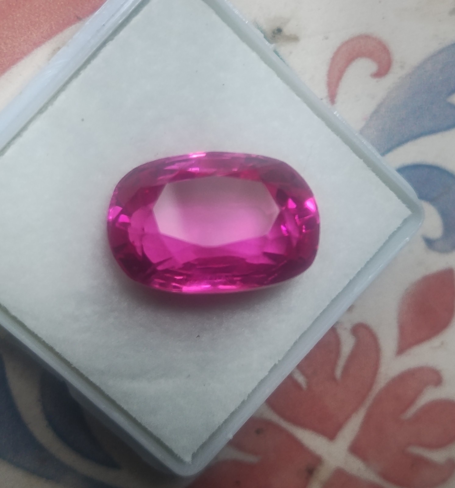 12.45 Ct Unknown Pink Sapphire Cushion Cut Loose Gemstone 14.5×10.7×8.8mm
