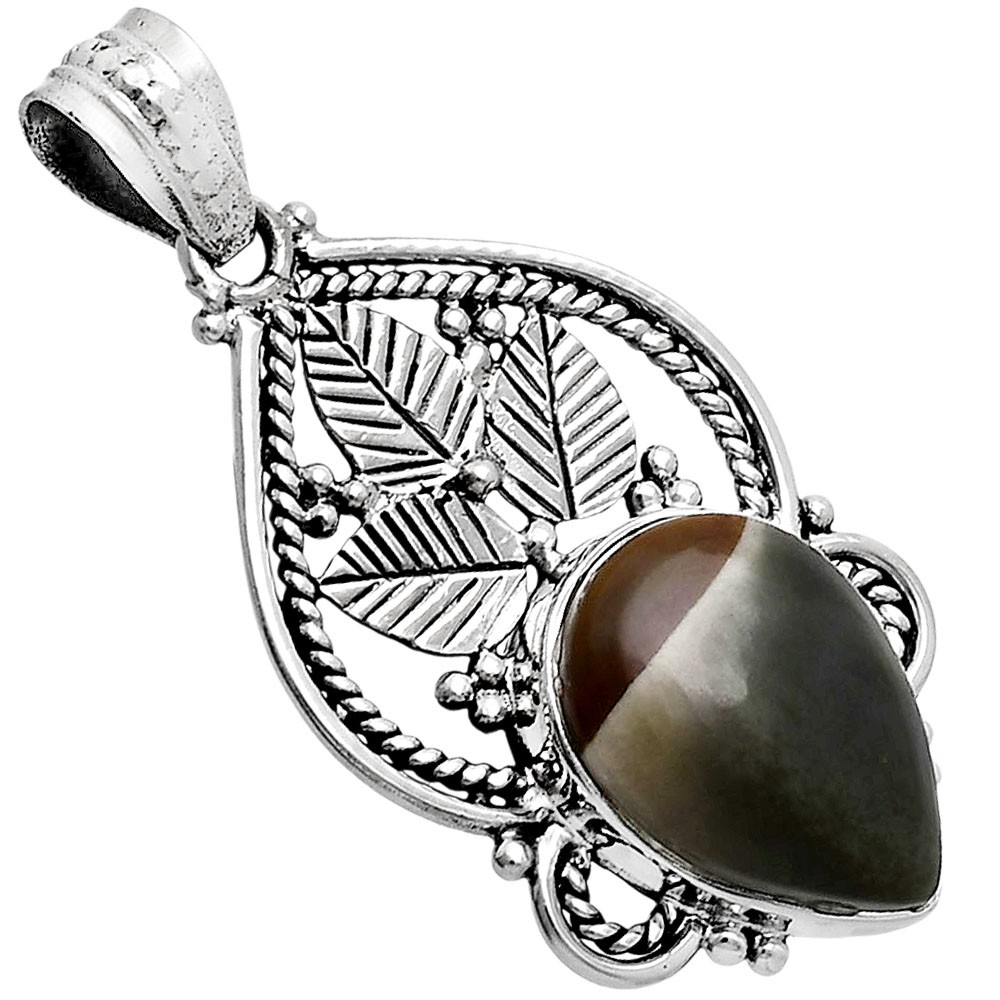 Premium Quality Polygram Jasper 925 Sterling Silver Pendant Jewelry P-1258