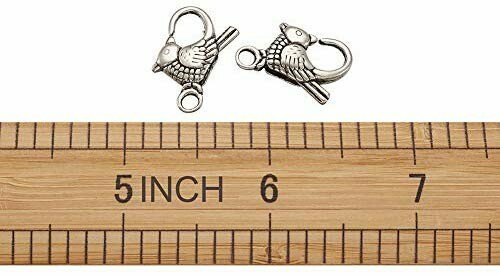 2 Bird Clasps Metal Antiqued Silver Lobster Clasps Aviary Jewlery Findings 22mm