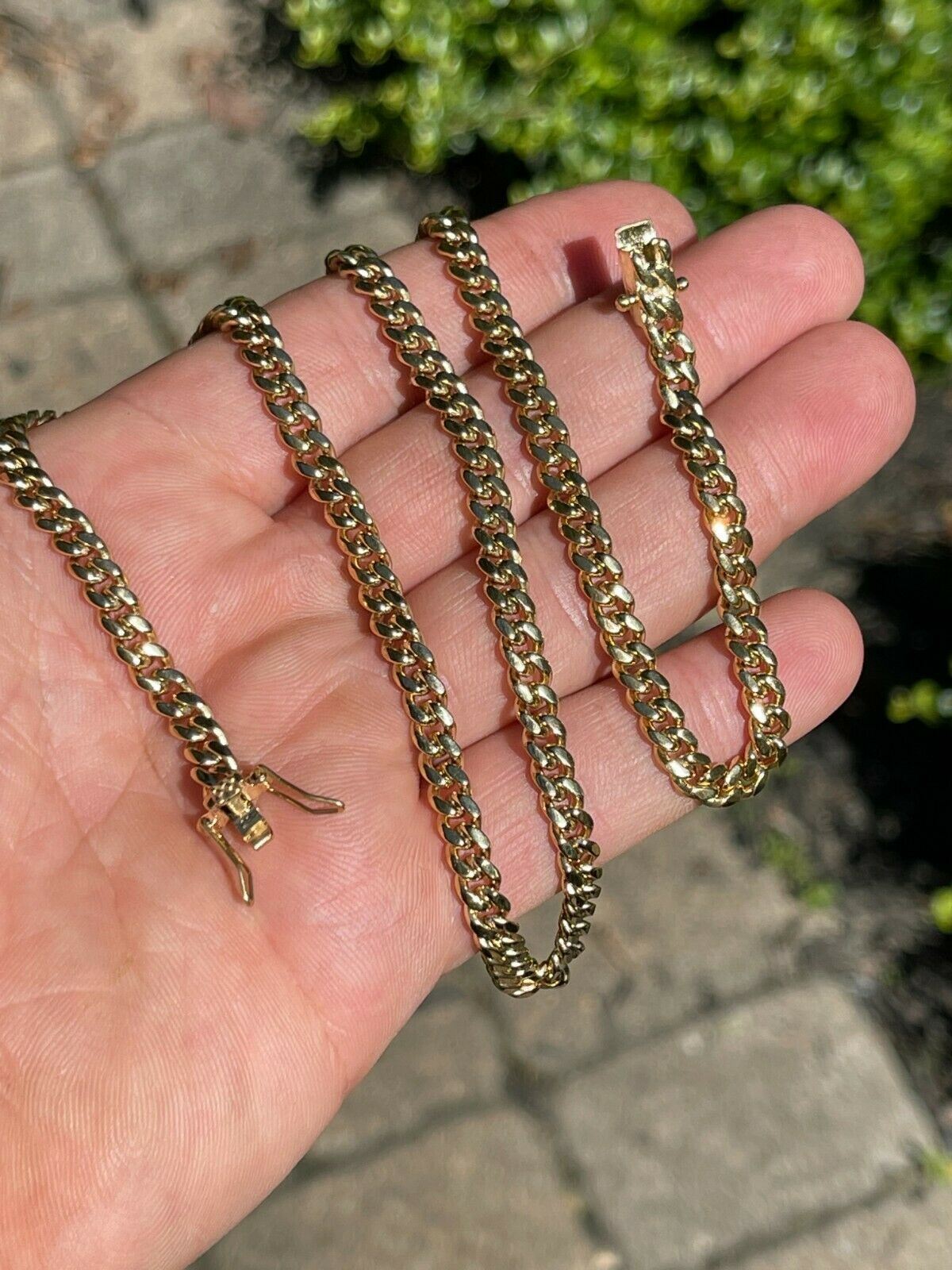 Miami Cuban Link Chain Necklace Bracelet 14k Gold Plated Stainless Steel 4-14mm
