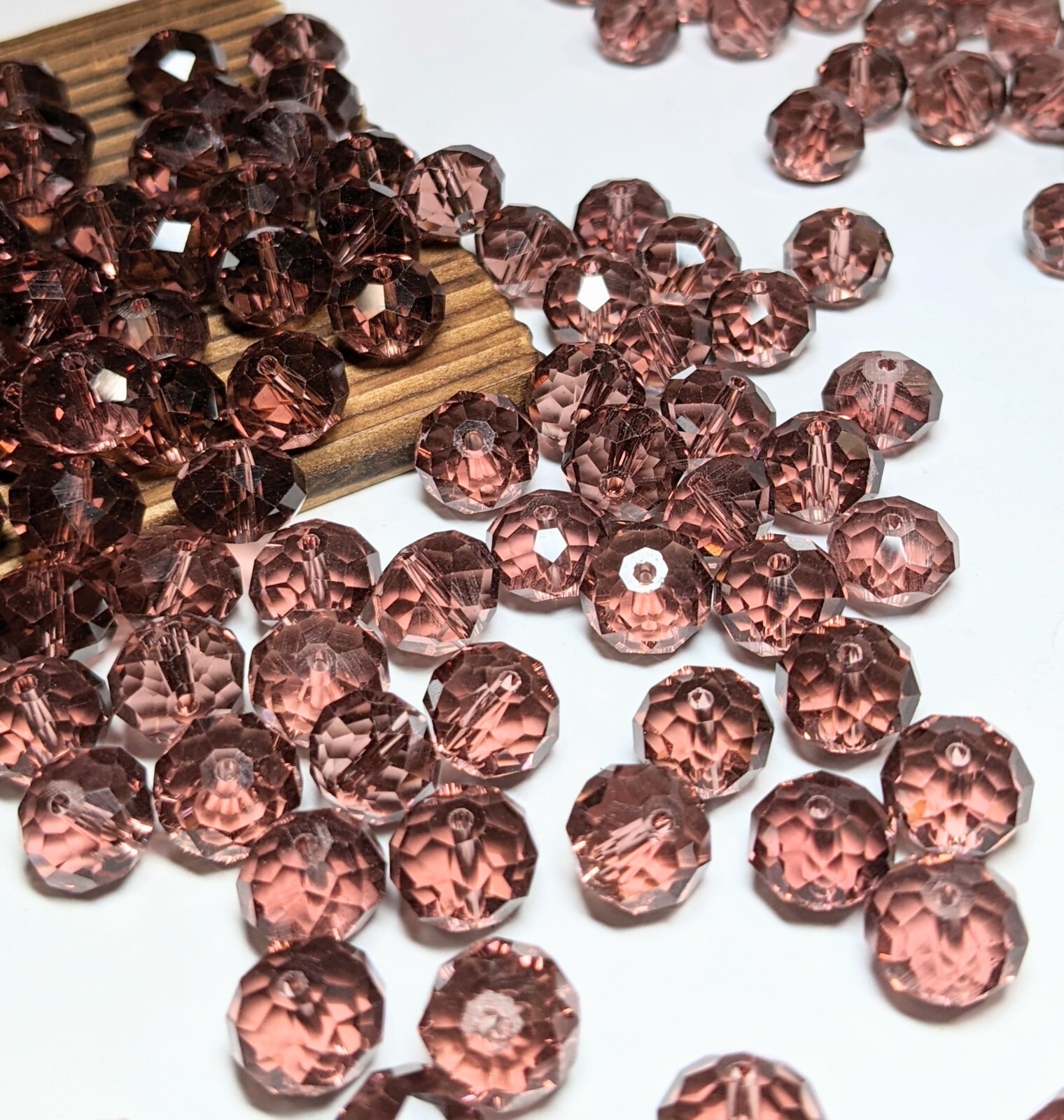 Crystal Beads 8mm Beads for Jewelry Making Bulk 180 pcs Purple Roundelle