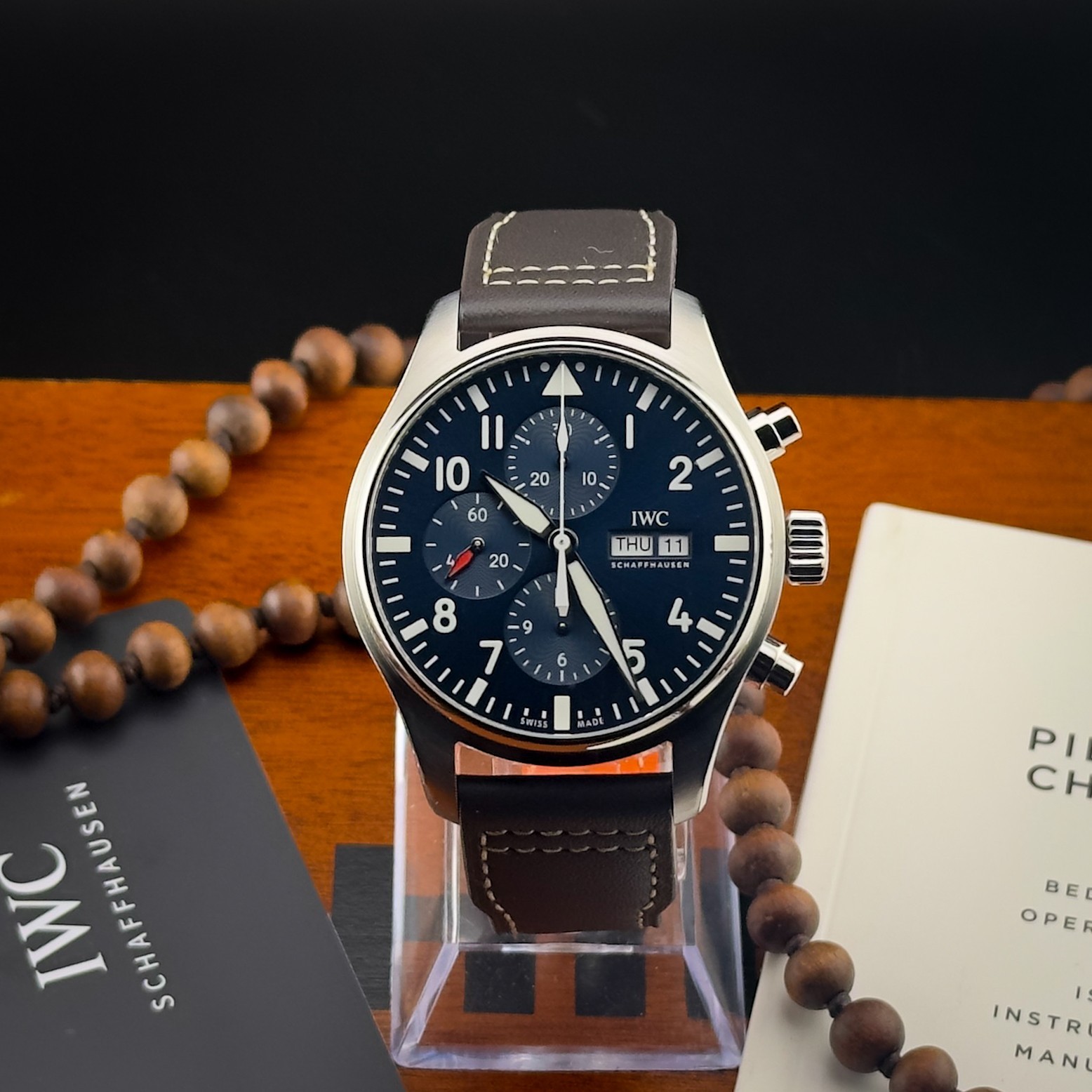 IWC Pilot Chronograph Petit Prince 43mm IW377714 Steel Blue Dial Full Set 2021