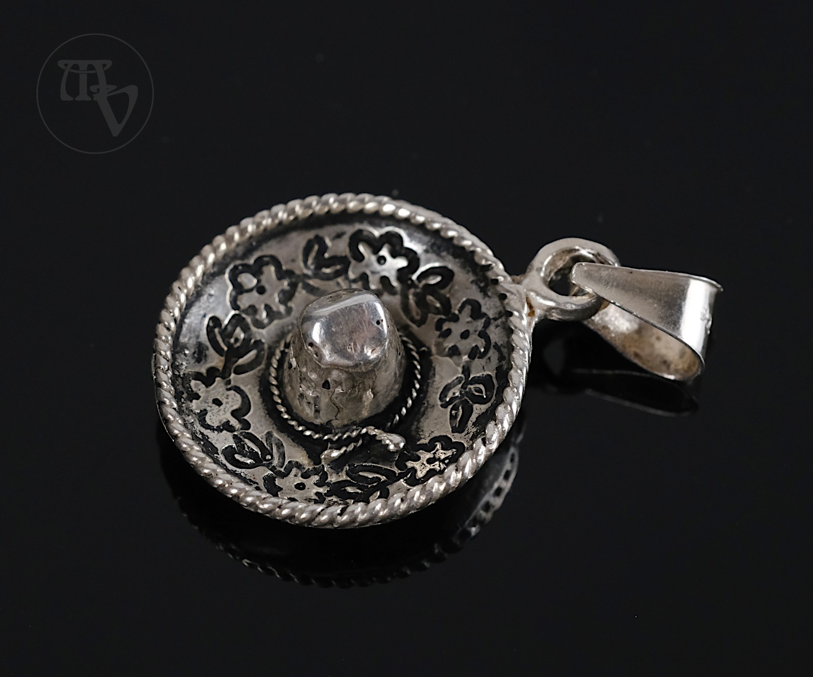 Hat Sombrero Pendant 925 Silver Mexico 4.7g Vintage Second Hand Jewelry