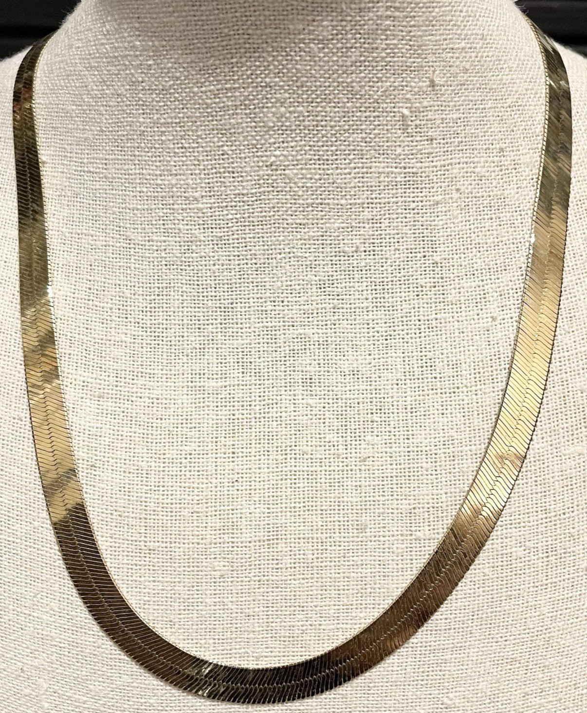 VTG 925 Milor Vermeil Herringbone Necklace 20″ Vermeil Sterling Silver 23.9Gr☚👀
