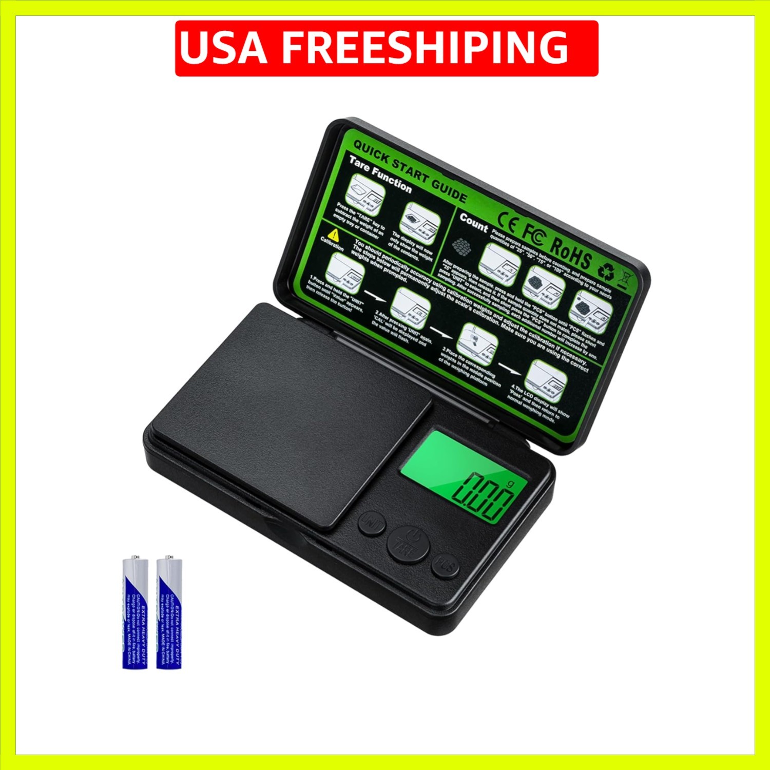 0.01g/500g Digital Milligram Scale, Pocket Micro Scale with Tare Weight Funct…