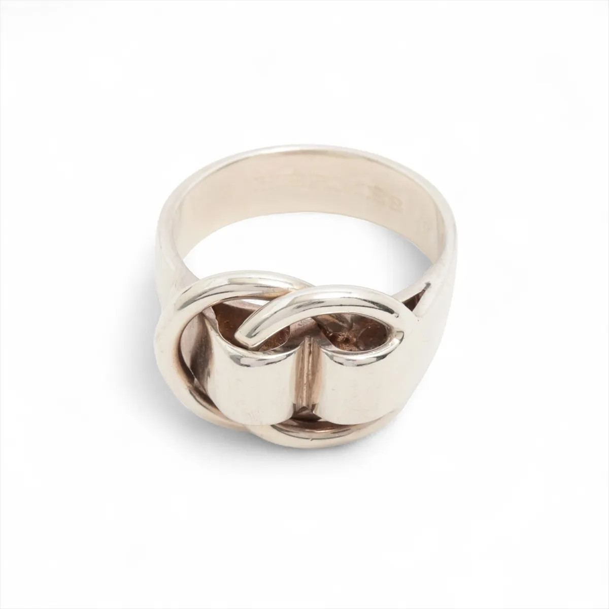 Hermès Deux Anneaux Ring 51 925 5.9g Silver