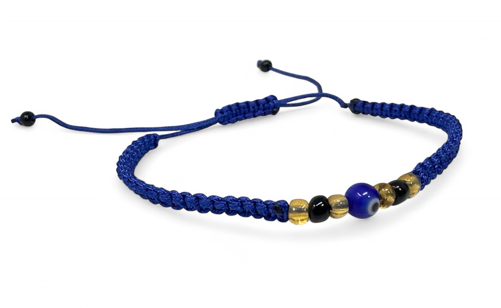 Evil Eye Blue Macrame Bracelet Adjustable 5-10” Anklet | Oceanica Jewelry
