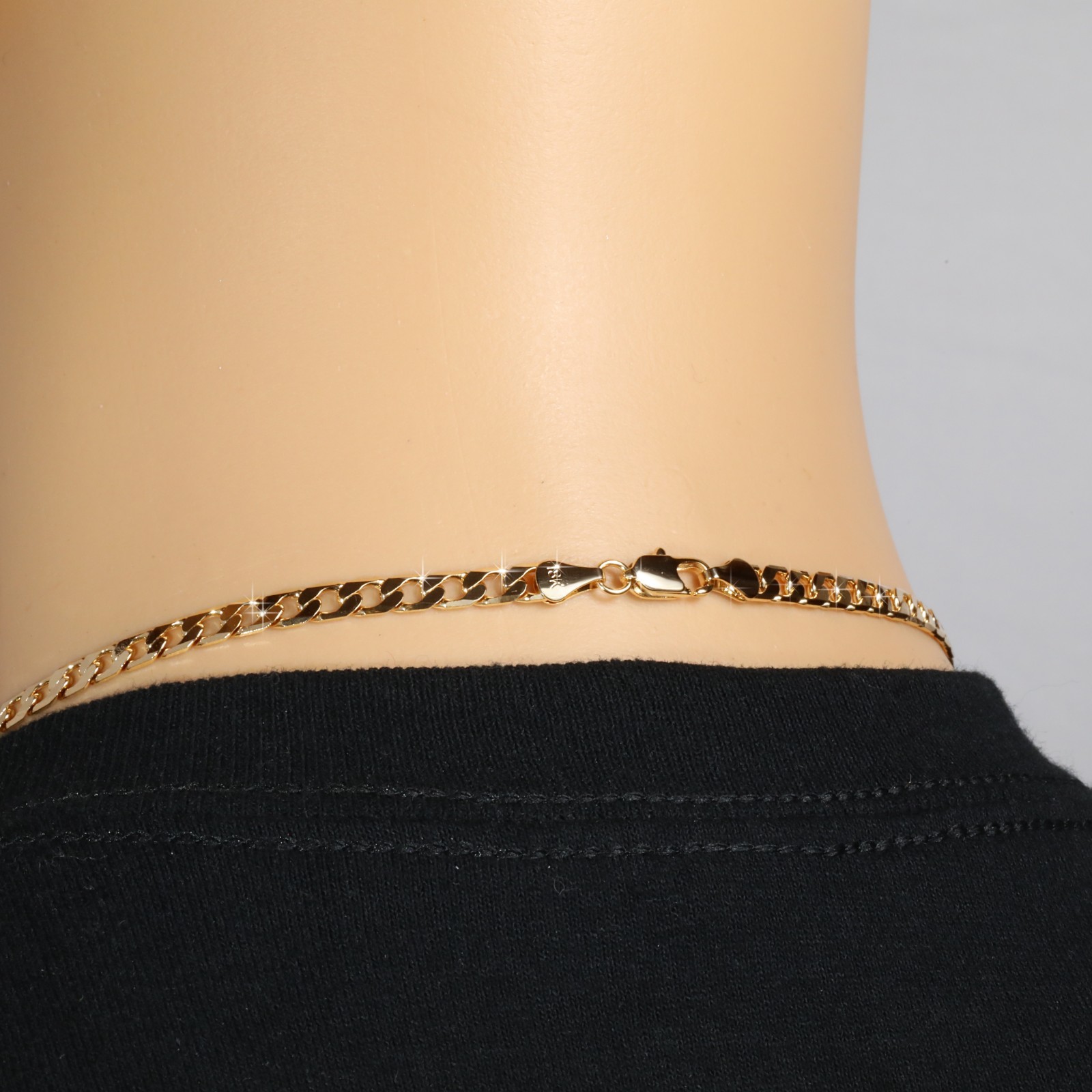 14k Cuban Chain Necklace 5mm A1r Silver Stardust Fashion Basketball Gold Plated