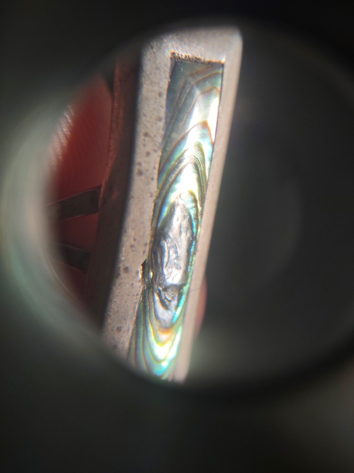 3.2 Grams Size 7.5 Sterling Silver Southwest Abalone Ring Old Pawn