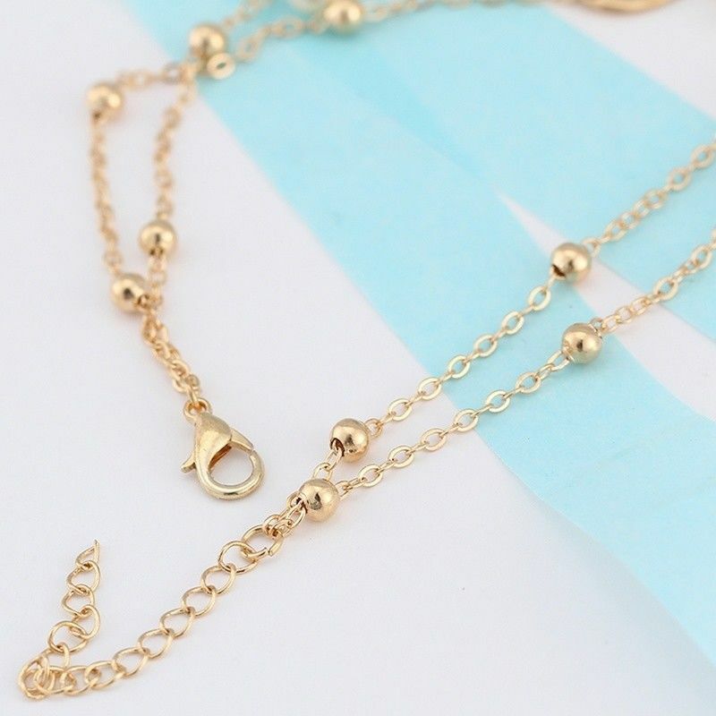 Women Double Ankle Bracelet 925 Silver Anklet Foot Jewelry Girl’s Beach Chain US