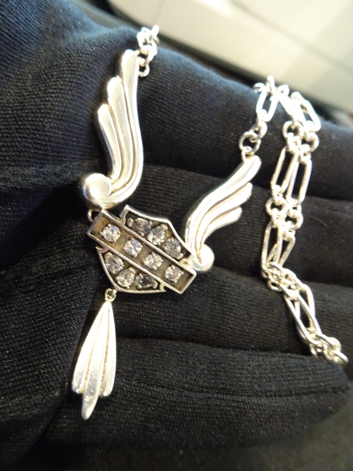 # 785-STERLING SILVER ANGEL WING PENDANT ON STERLING NECKLACE-925–18 INCH-