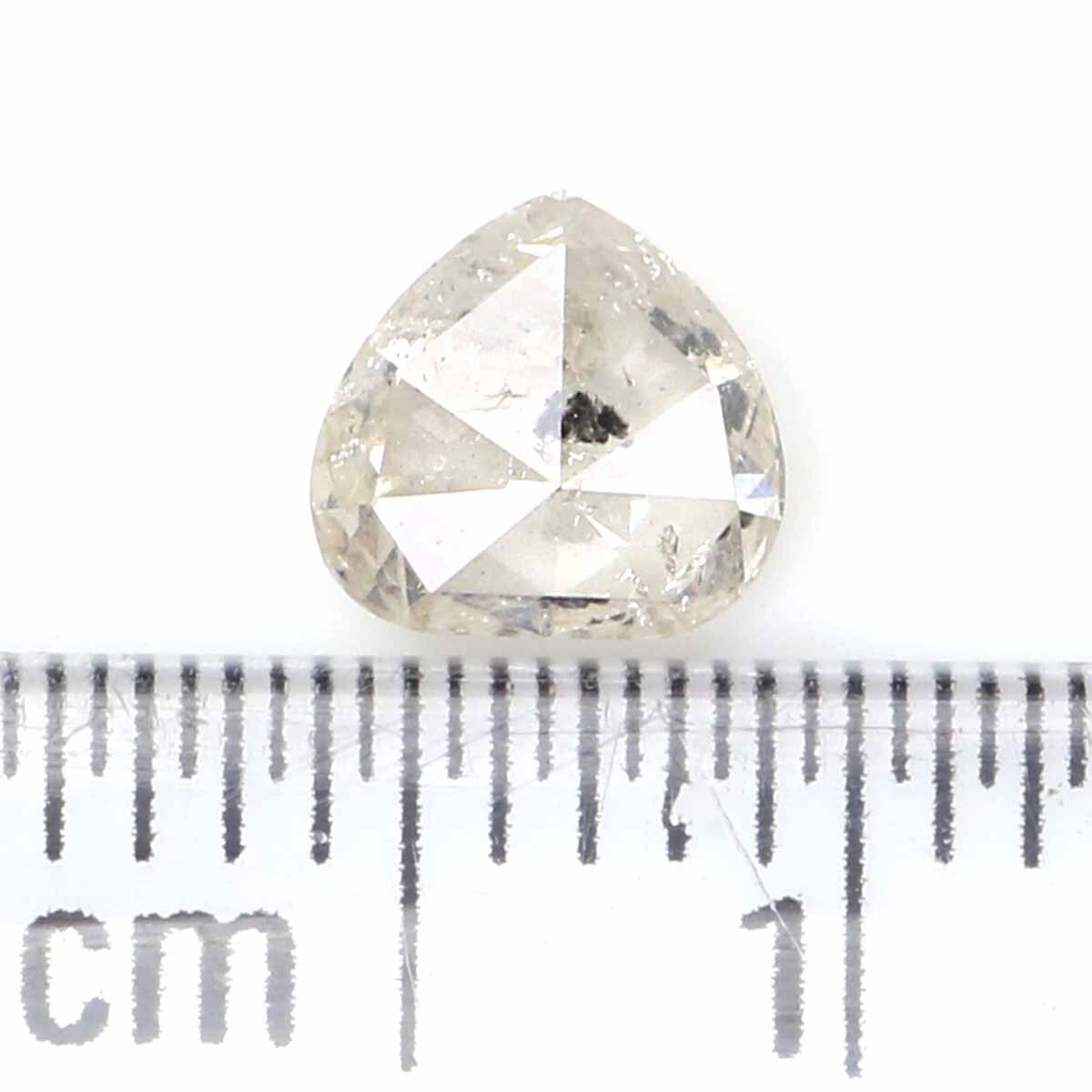 0.54 Ct Natural Loose Heart Cut Diamond 5.05 MM Yellow Grey Color Diamond KQ850