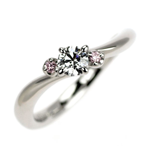 GINZA TANAKA Pt950 Diamond Natural Pink Diamond Ring 0.204ct E VS1 3EXHC PD0.02c