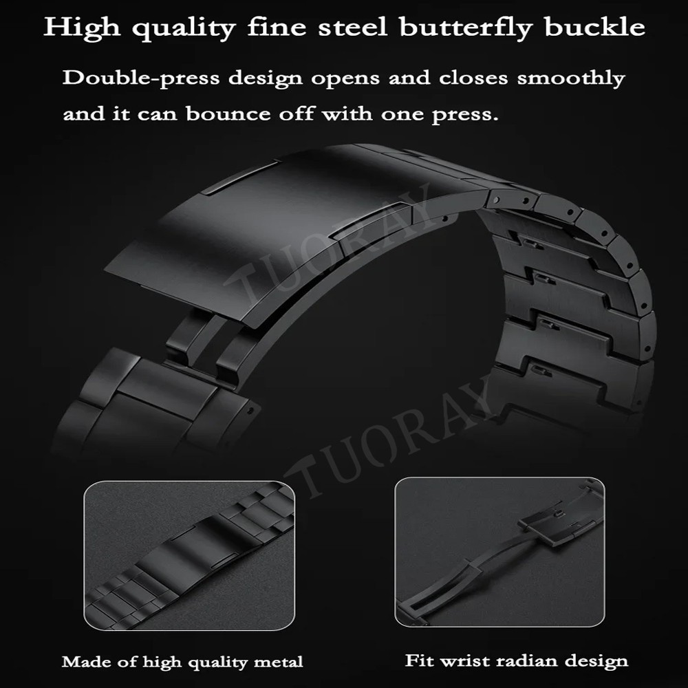 For Huami Amazfit GTS 4 3 2 Mini GTR 42 47mm Bip 6 5 Titanium Metal Band Strap