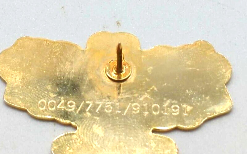 Vintage 1980s Accordian Player Gold Tone Die Struck Lapel Pin With Backer