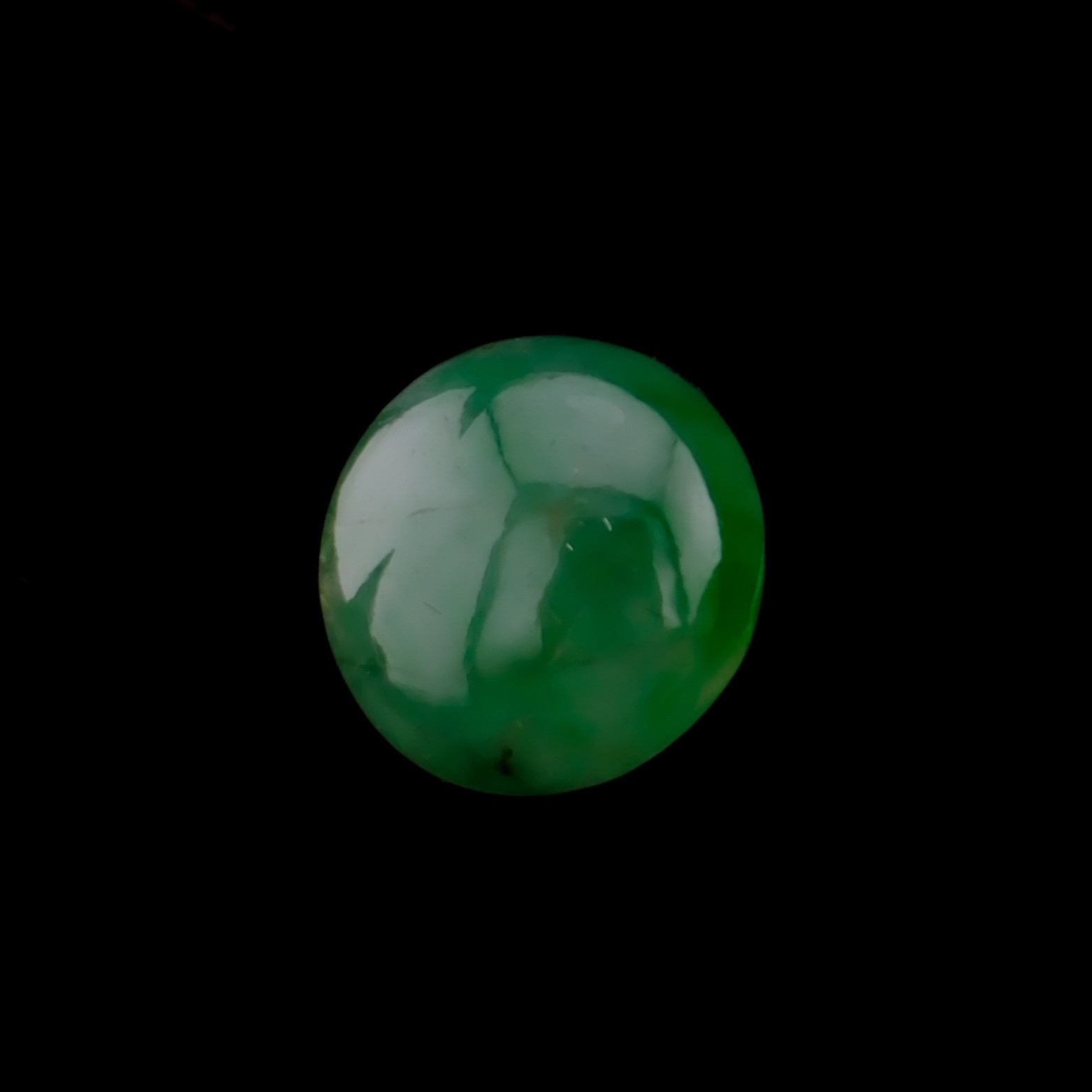 Natural Green Jade Cabochon Pair Round Loose Stones 16 ct 12.1-12.4mm Matched