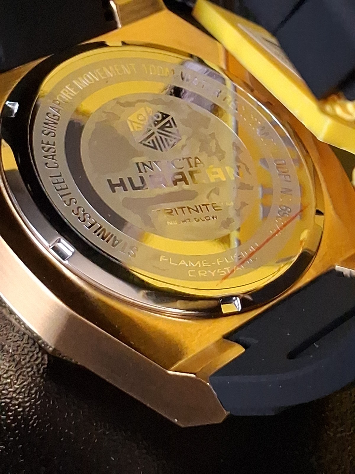 Invicta 48mm Men HURACAN Blue Face Quartz Goldtone Watch 69828