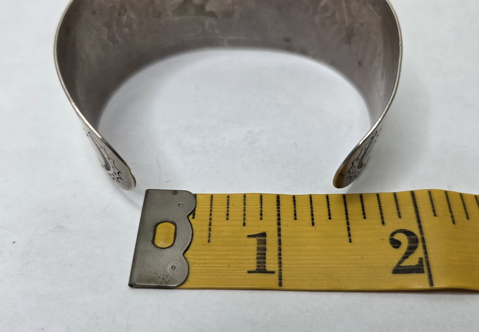 Vintage Southwest American Stamped Sterling Silver Cuff Bracelet Fred Harvey Era