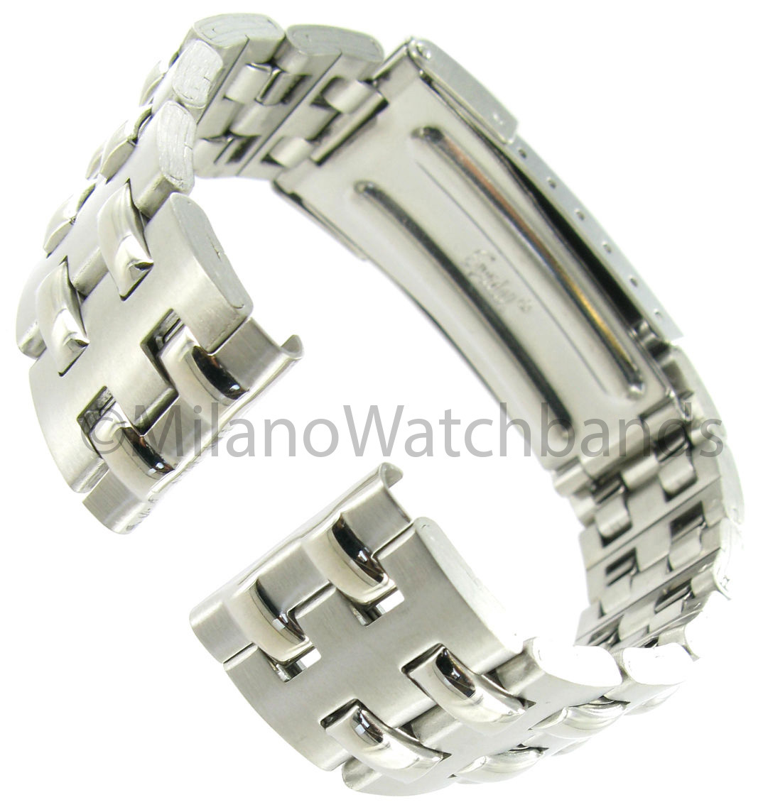 18mm Speidel Silver Tone Stainless Steel Fold-Over Buckle Men’s Watch Band