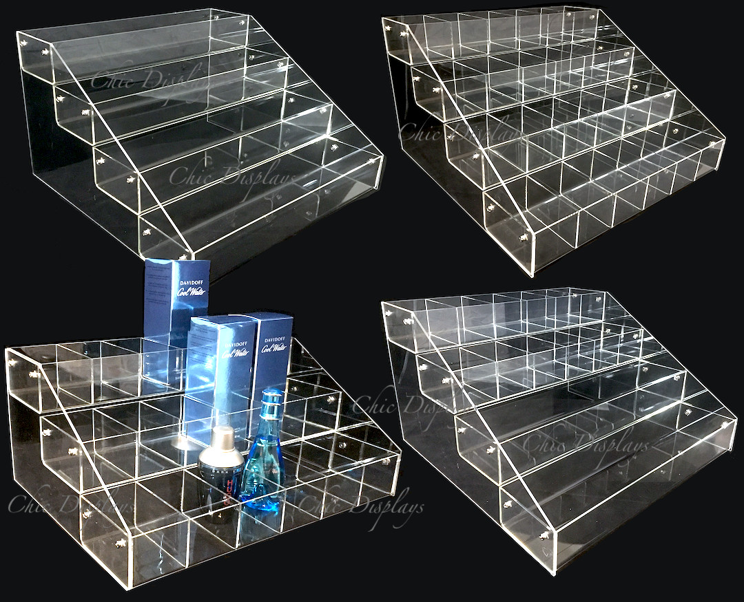 Acrylic Display Stands Makeup Organizer Multi Tier Countertop Bin 2,3,4 tiers