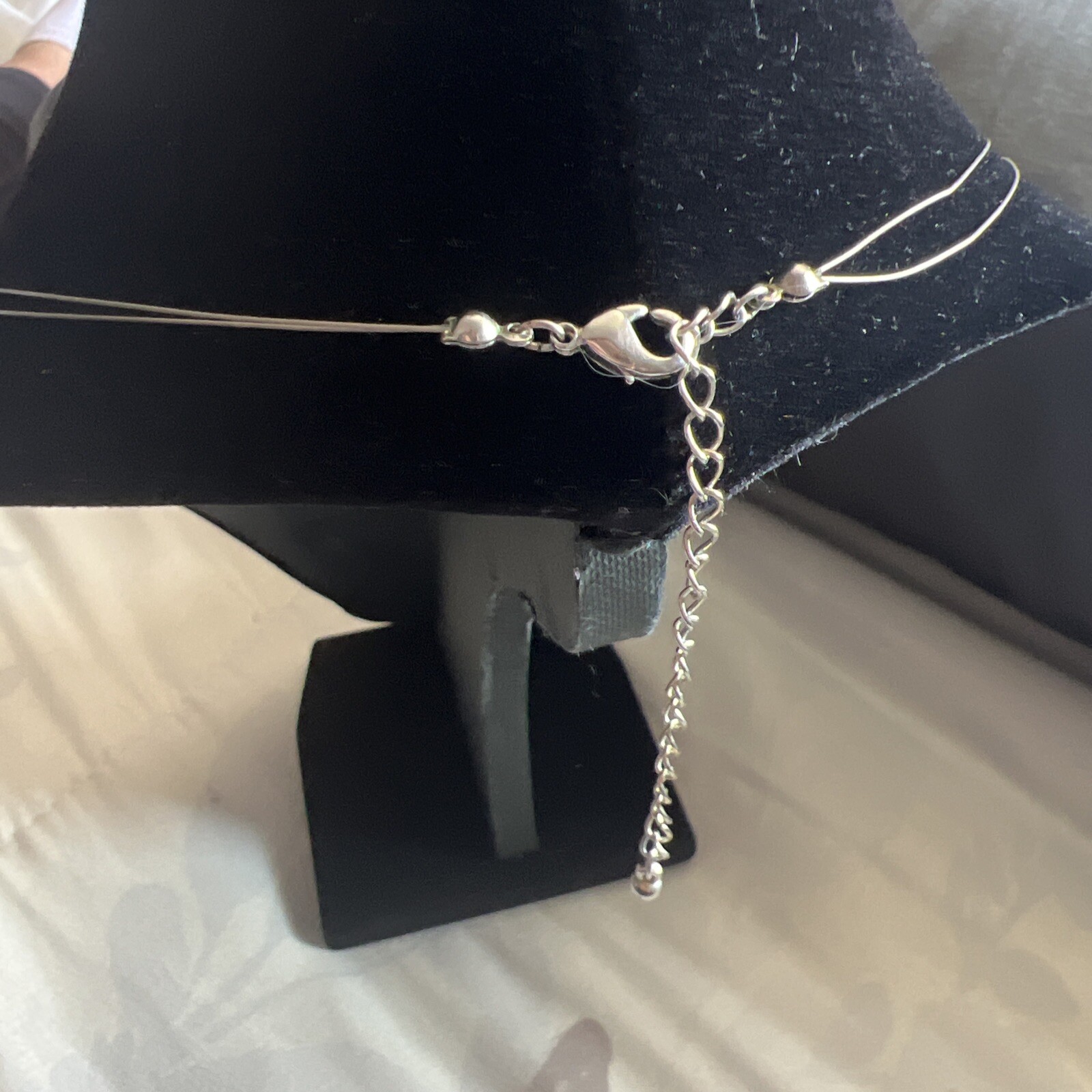 Double Layer Strand Bib Necklace 16 Inch Long With 3 1/2 Inch Extension Chain
