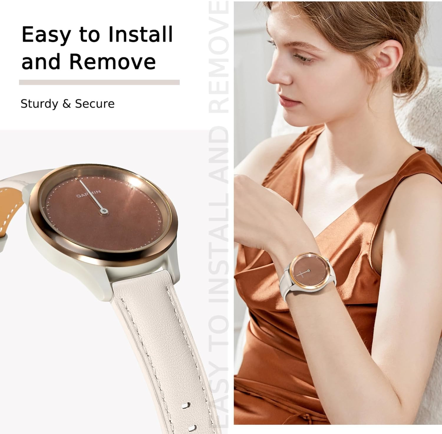 18Mm Leather Watch Band Compatible with Garmin Venu 3S 41Mm/Venu 4 41Mm/Venu 2S/