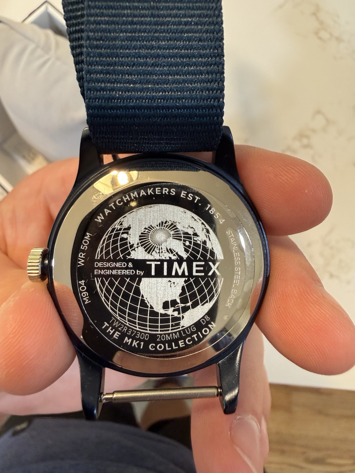 Timex MK1 Quartz Blue Dial Blue Nylon Strap 50m WR Wristwatch w/ Box