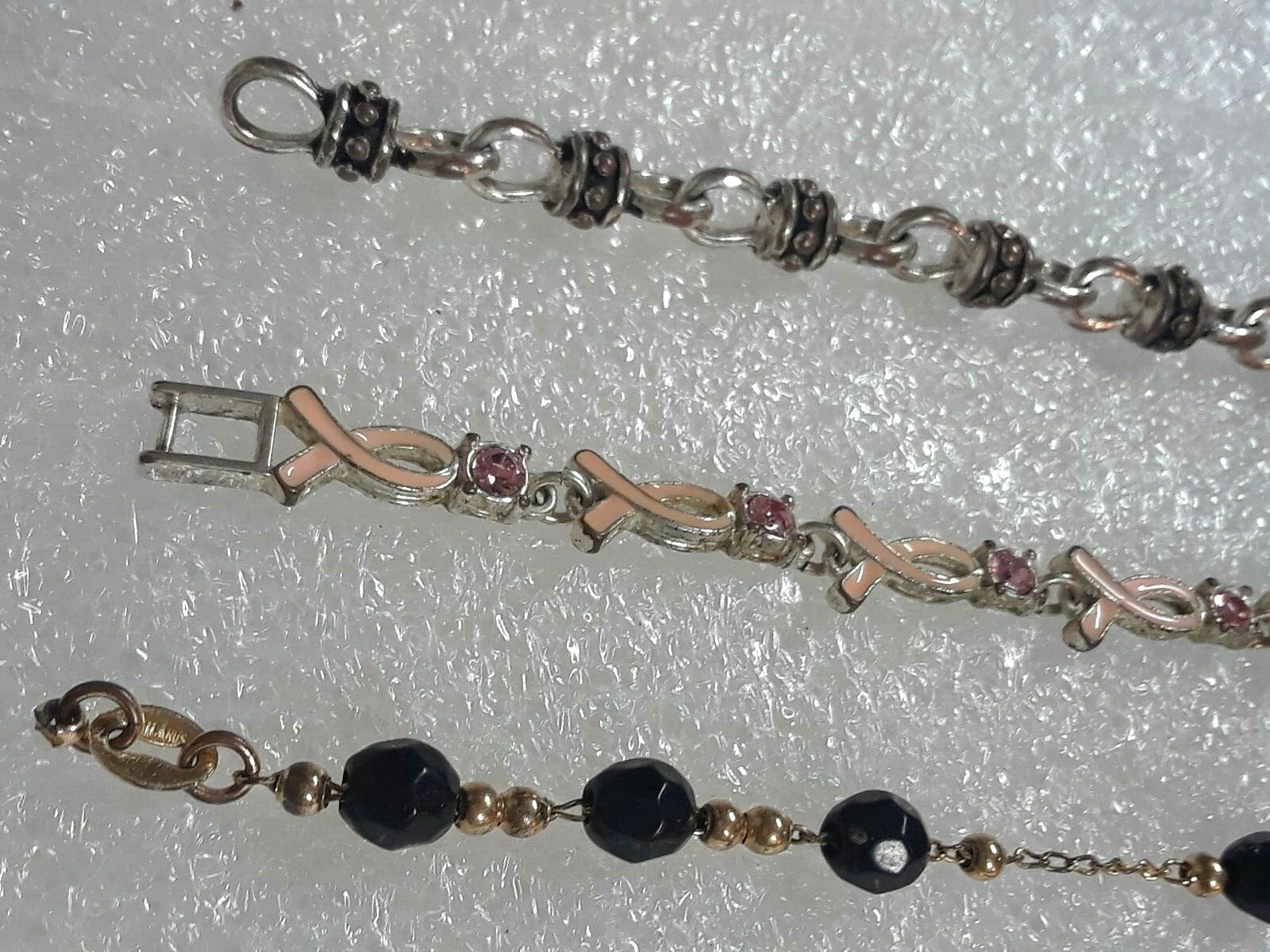 vintage bracelets. Premier Designs, Avon Cancer awareness, Milanus 7 1/2″ long