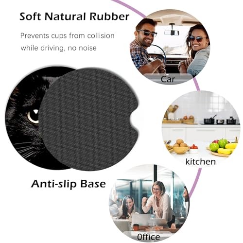 2 Pack Bless Car Coasters for Cup Holder,Neoprene Anti Slip Mat | 2PCS Rose