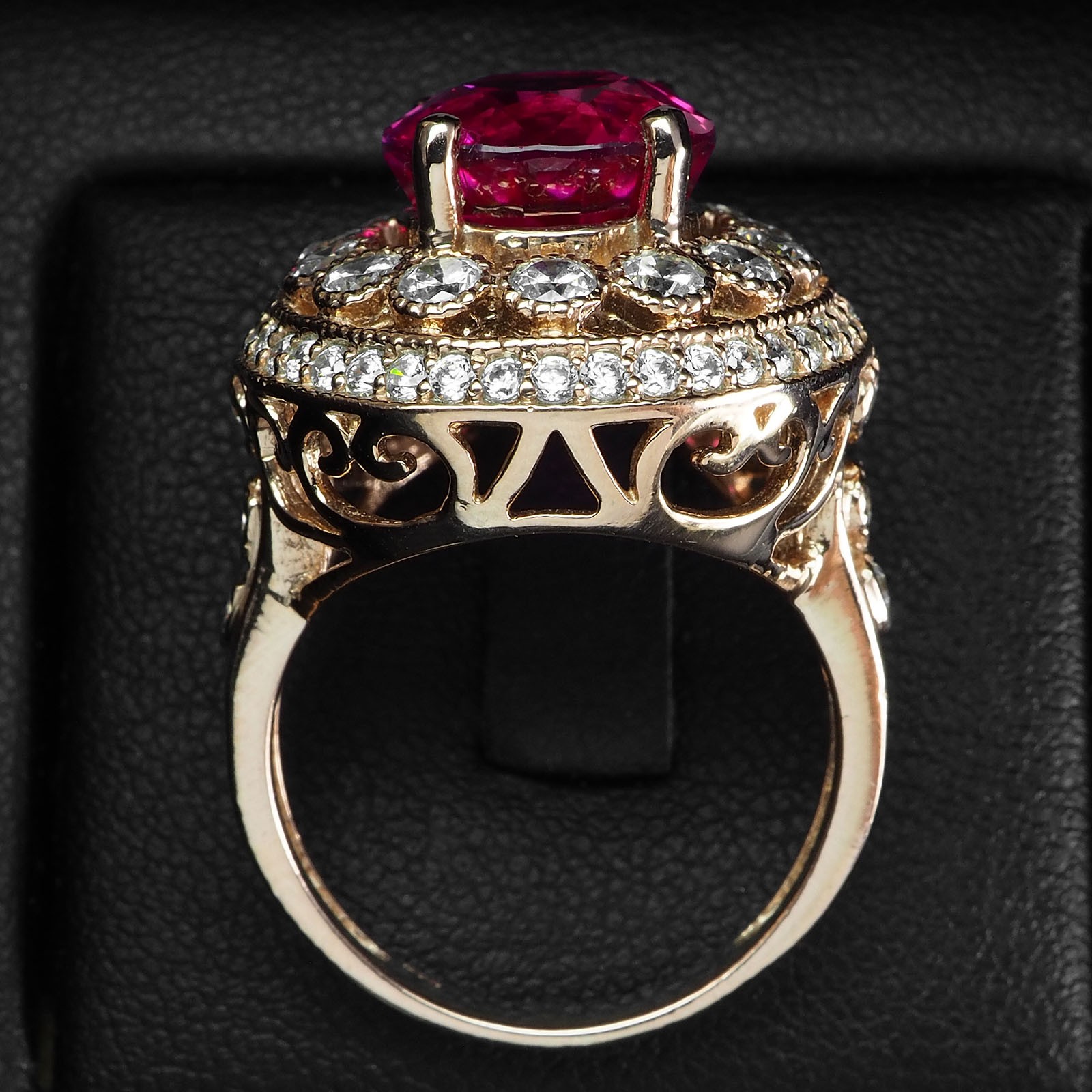 Opulent Magenta Pink Tourmaline Oval 9.05Ct 925 Sterling Silver Rose Gold Rings