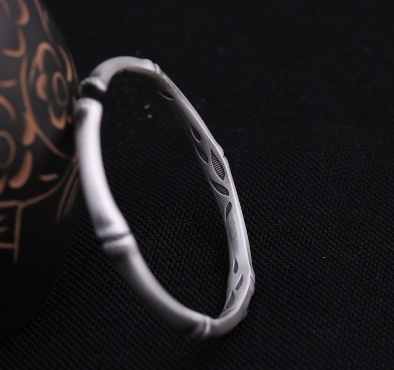 A25 Bangle Bracelet Bamboo Ethnic Jewellery 60mm Fine Silver Silver 999