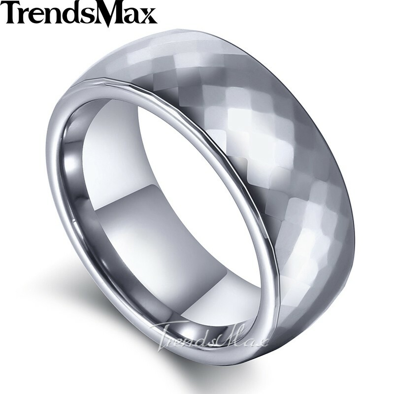 8MM Black/Silver/Gold Plated Tungsten Ring Men Valentine Wedding Band US 8-13