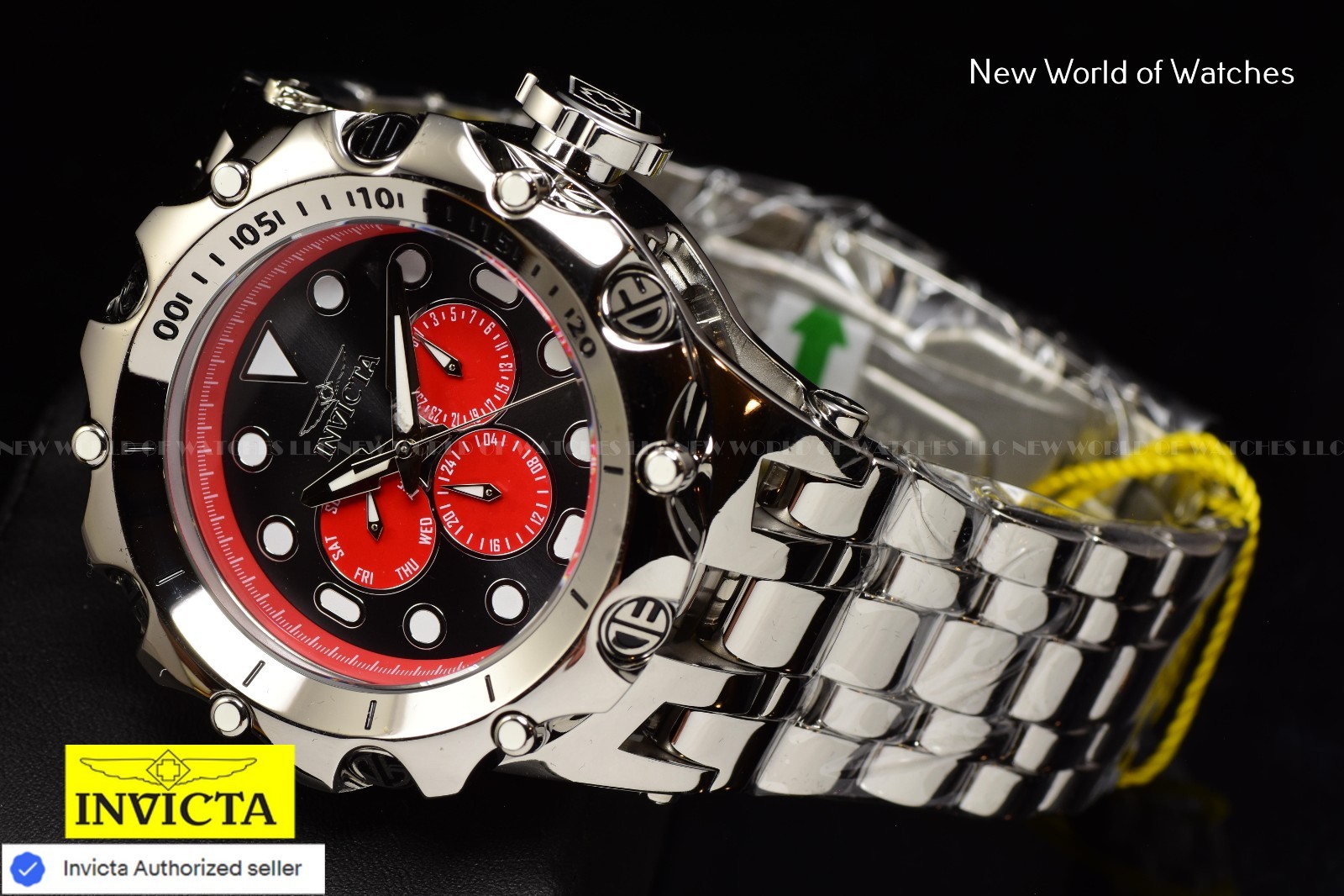 Invicta Specialty Black Dial Chronograph Quartz Brown Leather Band Men’s Watch