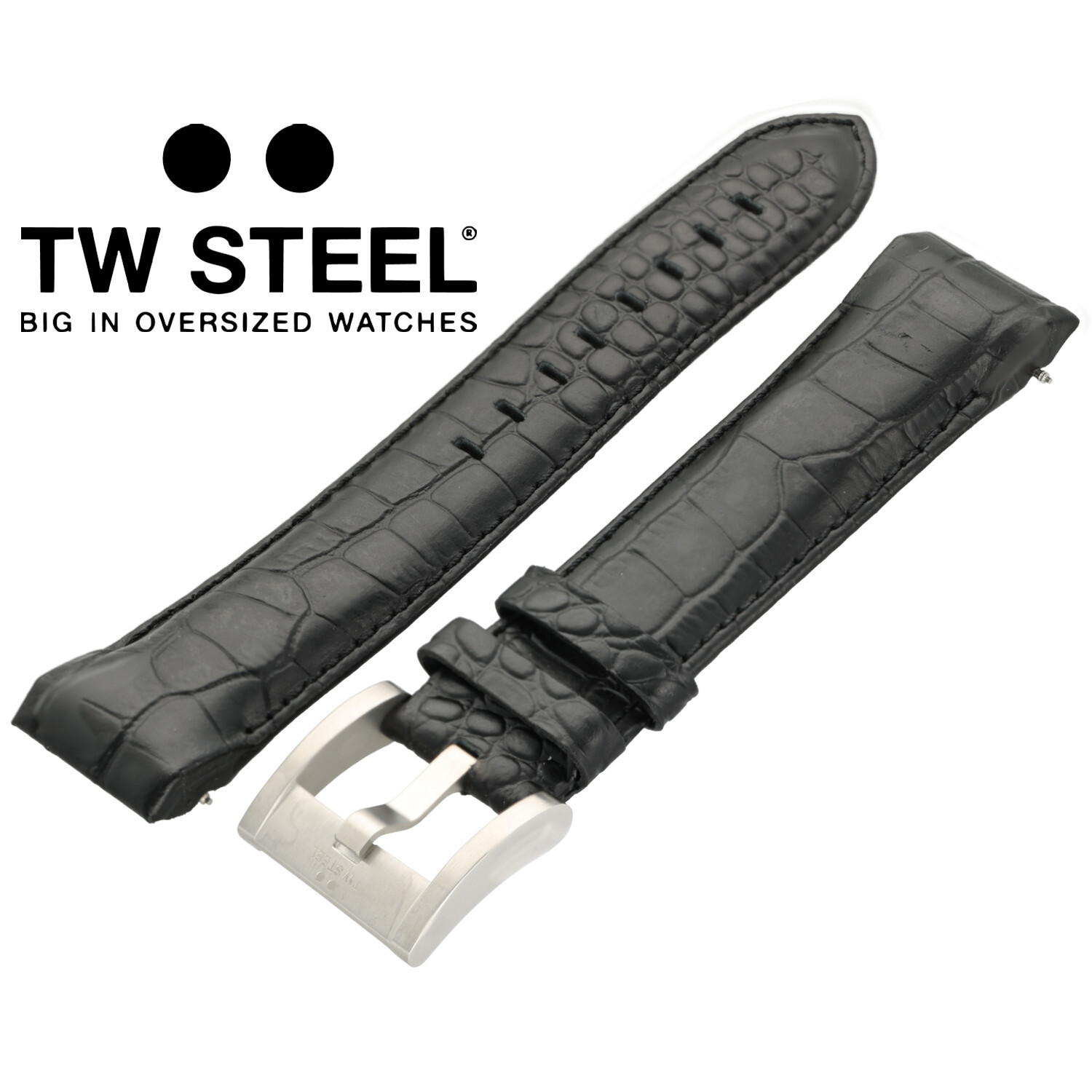 Genuine TW Steel Black Genuine Leather 24mm Wrist TW Steel CEO CE2001 Watch Band