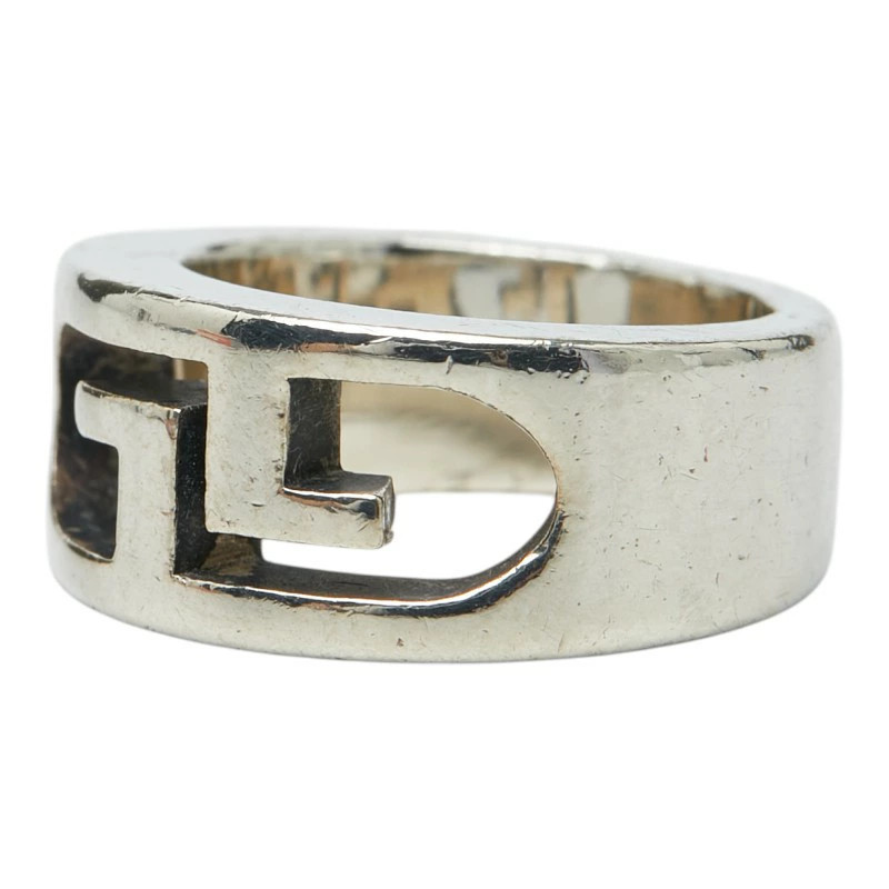 Gucci Silver Double G Logo Ring US 3.5.5 SV925 Ladies Jewelry