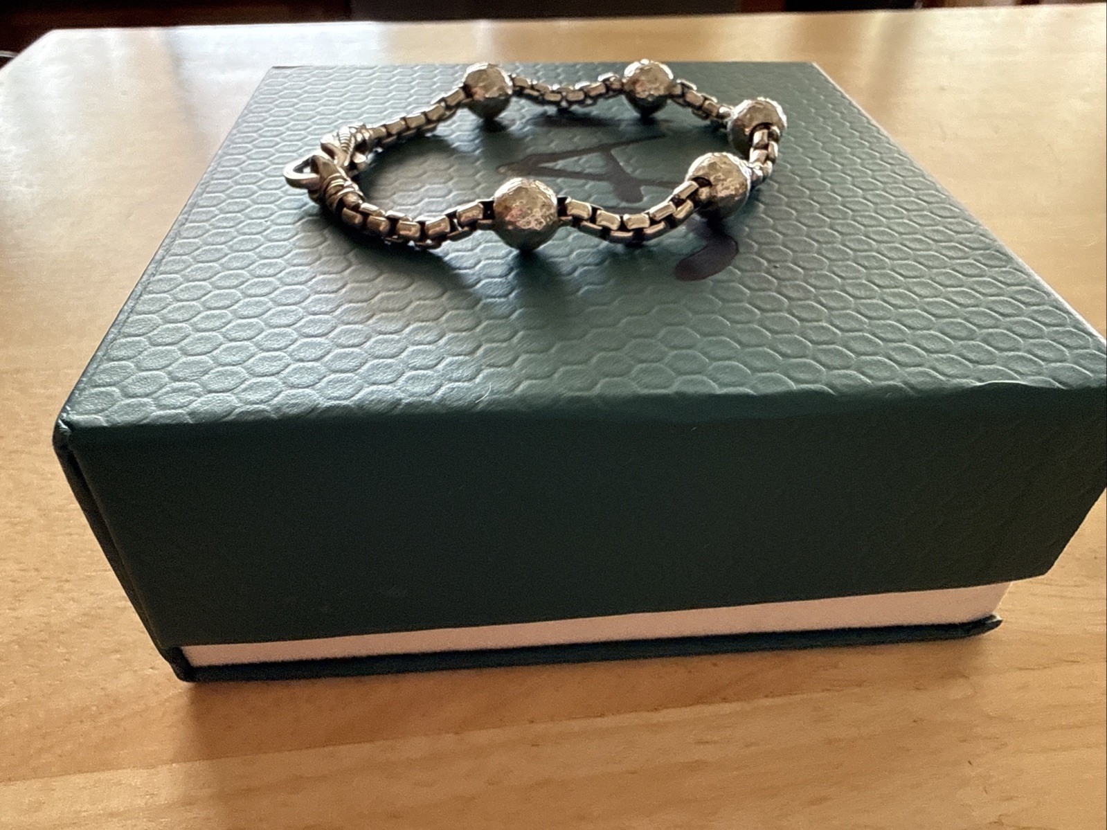 Jai John Hardy Hammered Bead Box Chain Bracelet size small