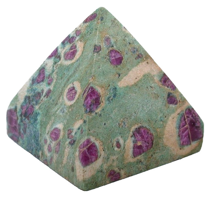 563.20 Carat 1 2/3 Inch Ruby Fuschite Zoisite Pyramid Gem Natural RZP1/111925