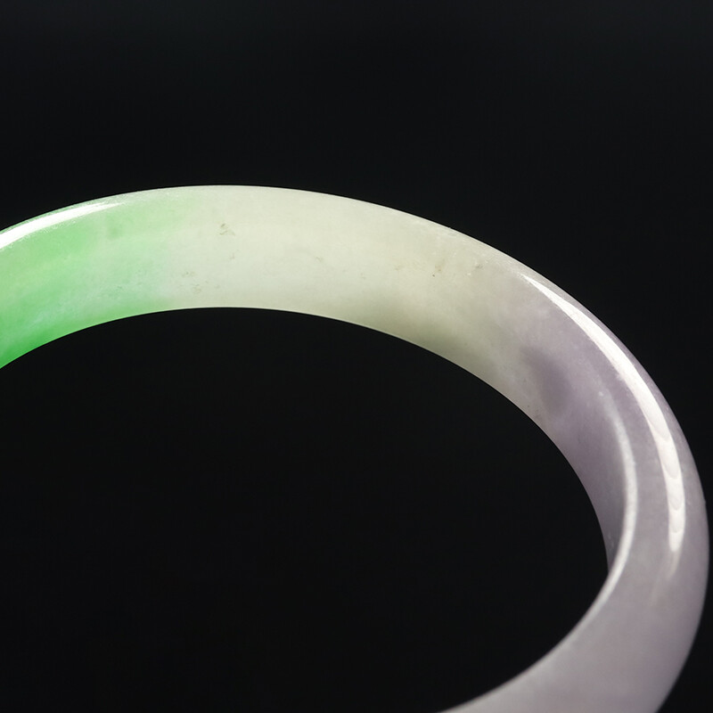 58mm Lavender Purple Green Jadeite Jade Bangle Bracelet Burma Jadeite 12513